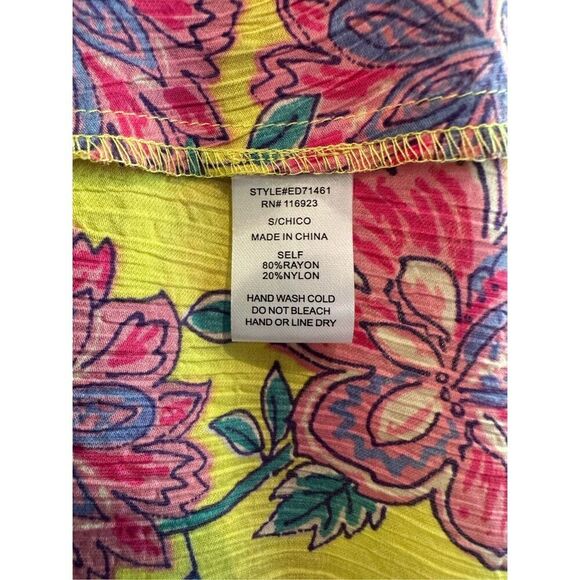 Size S Easel Los Angeles Boho Peach Blossom Floral Maxi Dress in Yellow - Picture 8 of 8